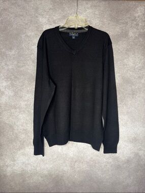 Club Room Men's Black V-Neck Sweater